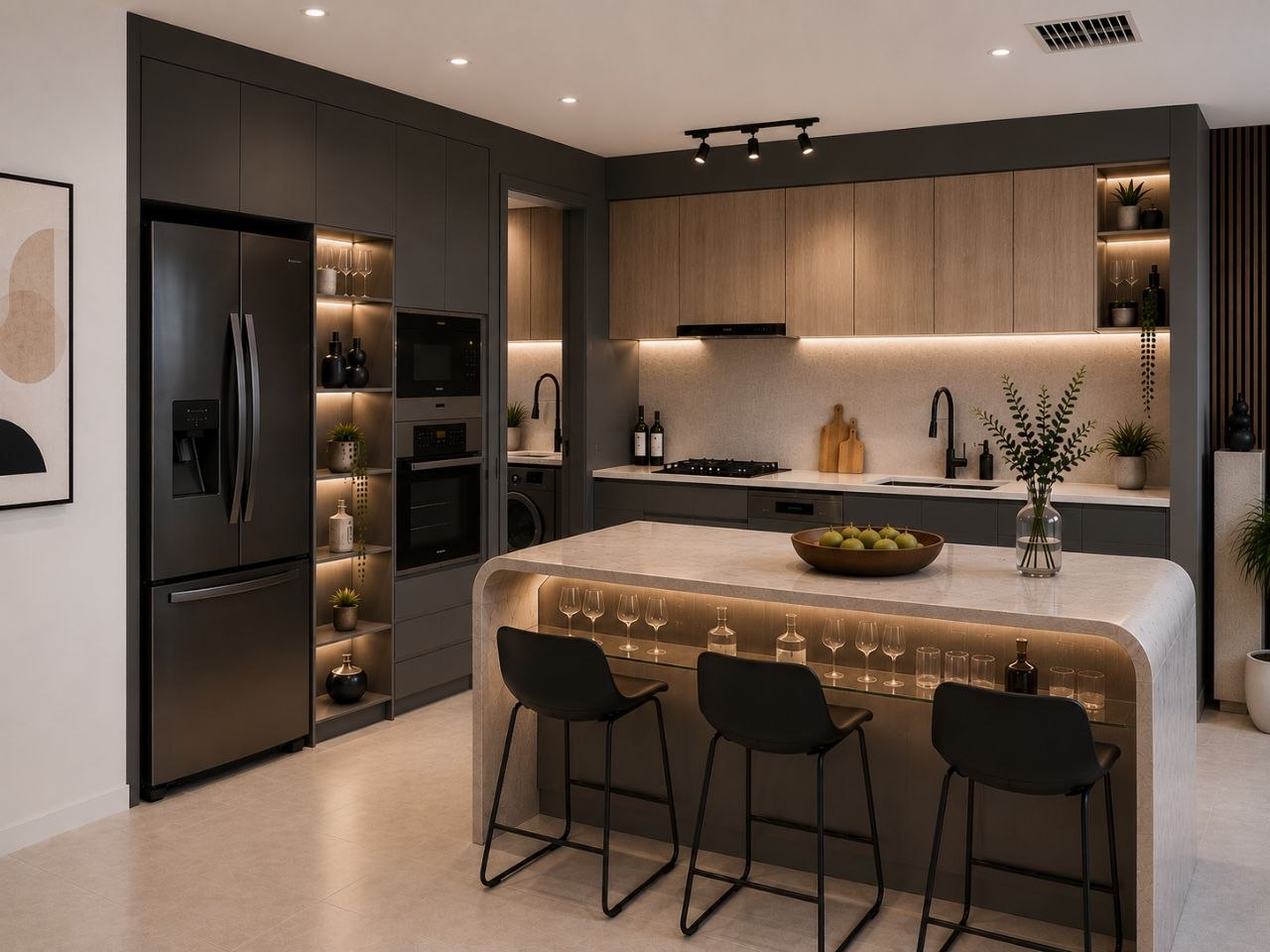 Custom cabinetry and contemporary kitchen interior renovation Applecross